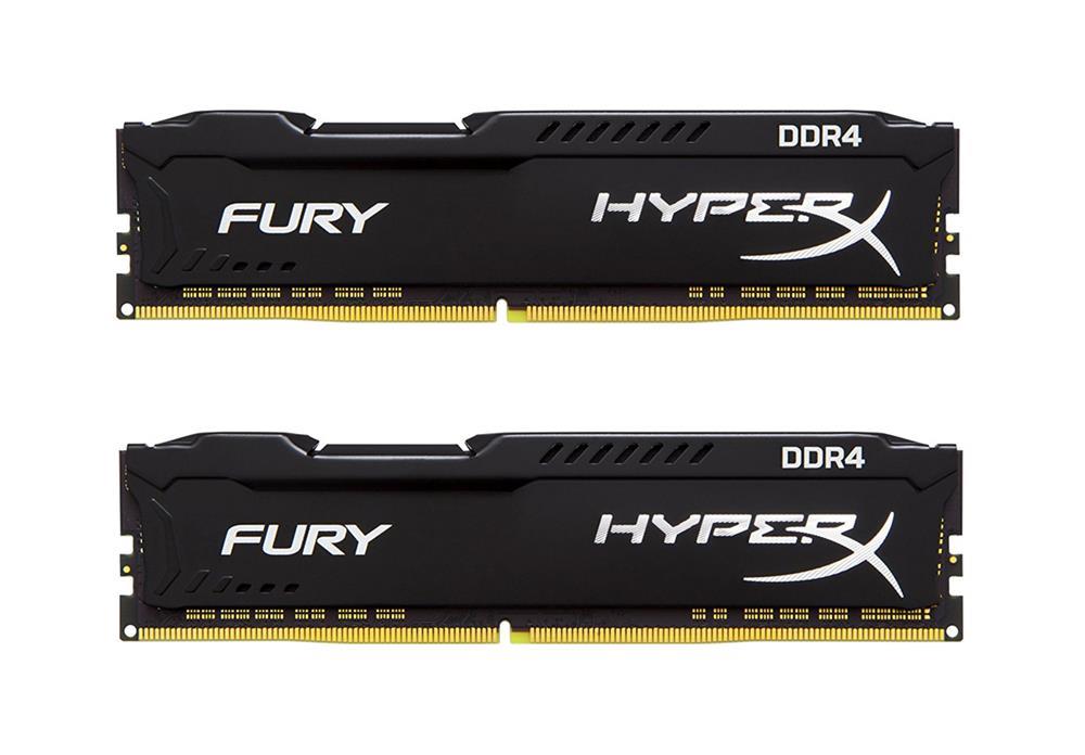 HX432C18FBK2/32 Kingston HyperX Fury Black 32GB Kit (2 X 16GB) PC4-25600 DDR4-3200MHz non-ECC Unbuffered CL18 (18-21-21) 288-Pin DIMM 1.2V MemoryHX432C18FBK2/32