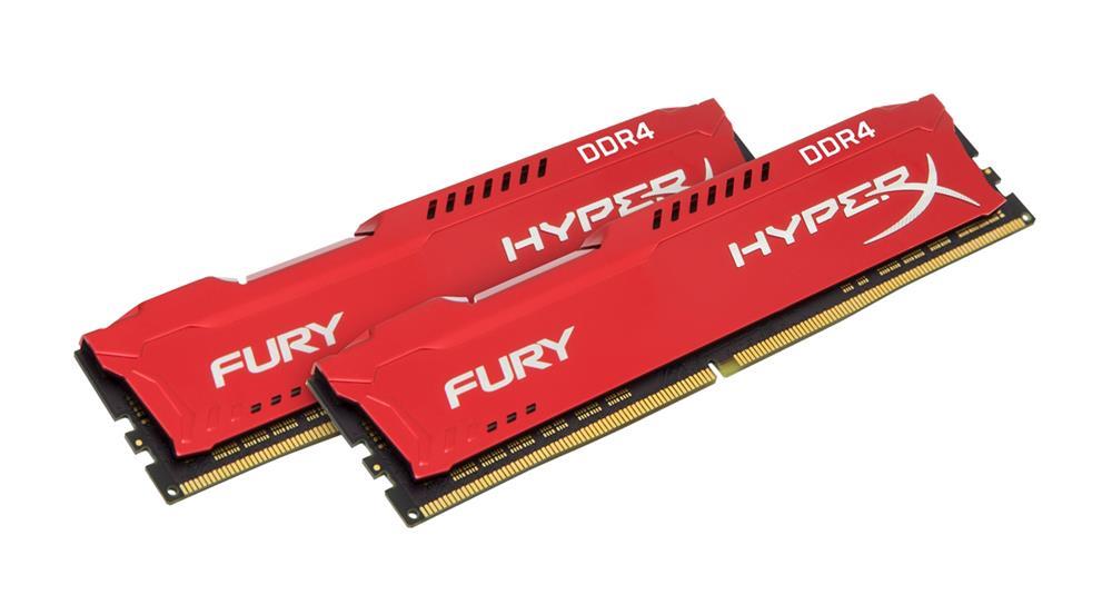 HX432C18FR2K2/16 Kingston HyperX Fury Red 16GB Kit (2 X 8GB) PC4-25600 DDR4-3200MHz non-ECC Unbuffered CL18 (18-21-21) 288-Pin DIMM 1.2V MemoryHX432C18FR2K2/16