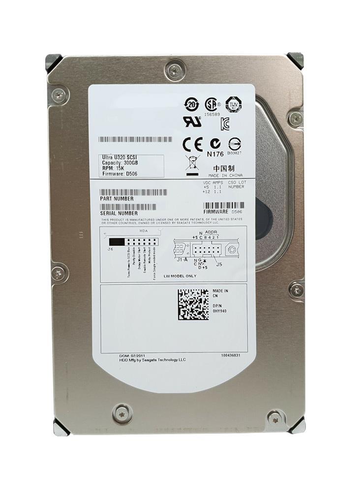 HY940DEL Dell 300GB 15000RPM Ultra-320 SCSI 80-Pin Hot Swap 16MB Cache 3.5-inch Internal Hard Drive with Tray