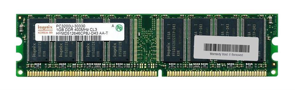 HYMD512646CP8J-D43 Hynix 1GB PC3200 DDR-400MHz non-ECC Unbuffered CL3 184-Pin DIMM Memory Module