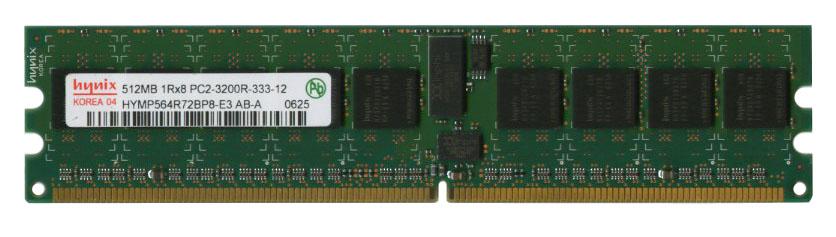 HYMP564R72BP8-E3 Hynix 512MB PC2-3200 DDR2-400MHz ECC Registered CL3 240-Pin DIMM Single Rank Memory Module