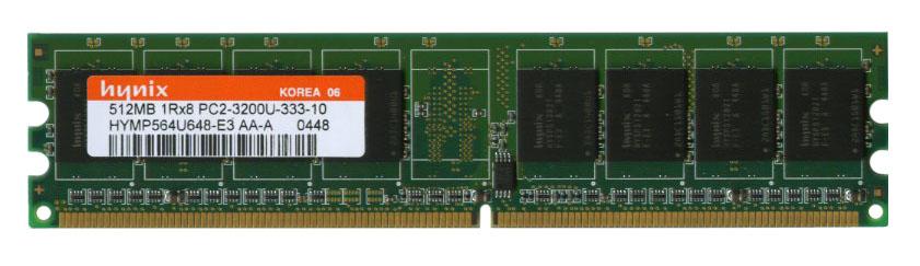 HYMP564U648-E3 Hynix 512MB PC2-3200 DDR2-400MHz non-ECC Unbuffered CL3 240-Pin DIMM Memory Module