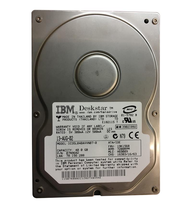 IC35L040AVVN07-0 IBM Deskstar 120GXP 40GB 7200RPM ATA-100 2MB Cache 3.5-inch Internal Hard Drive
