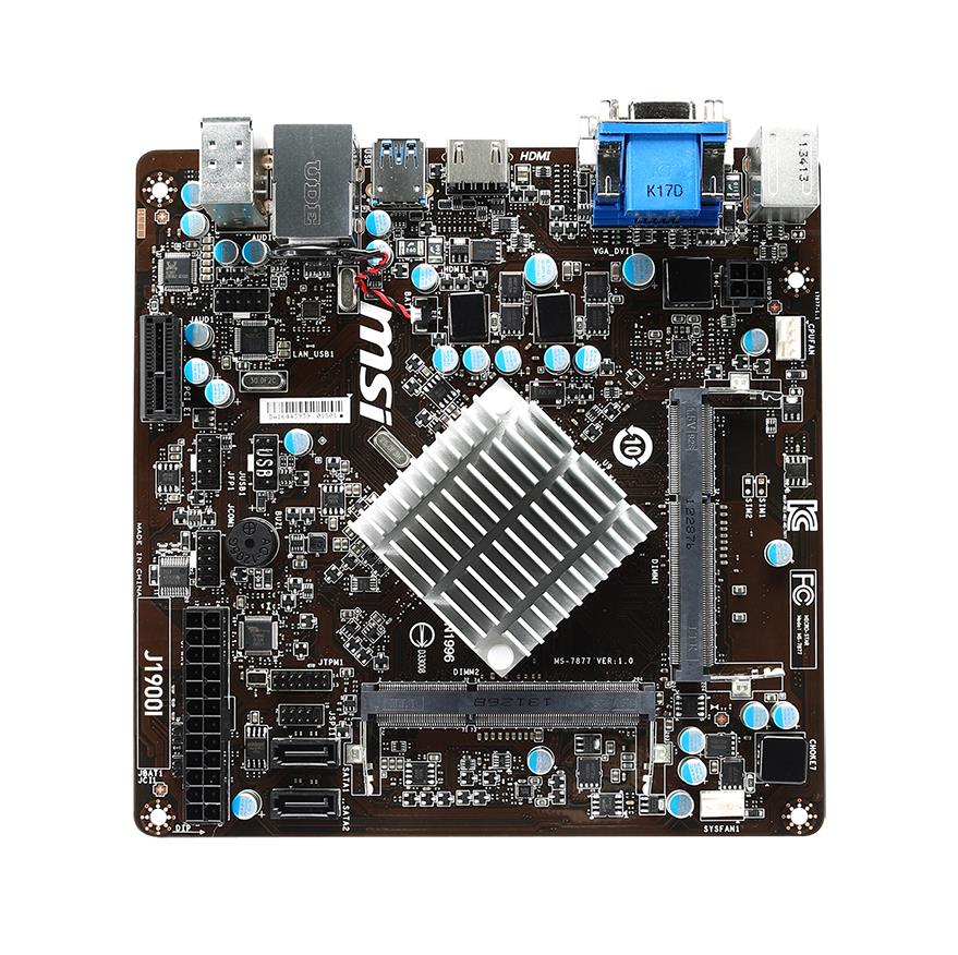 J1900I MSI Intel Celeron J1900 Processors Support DDR3 2x DIMM 2x SATA2 Mini-ITX Motherboard (Refurbished)