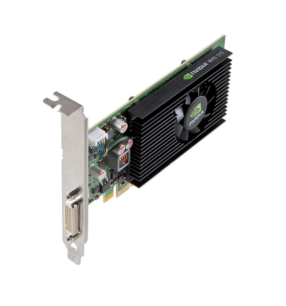 J1P68AV HP Nvidia Quadro Nvs315 1GB DDR3 PCie X16 Nvs315 Graphics Card with Dms-59 To Dual Dvi Cable