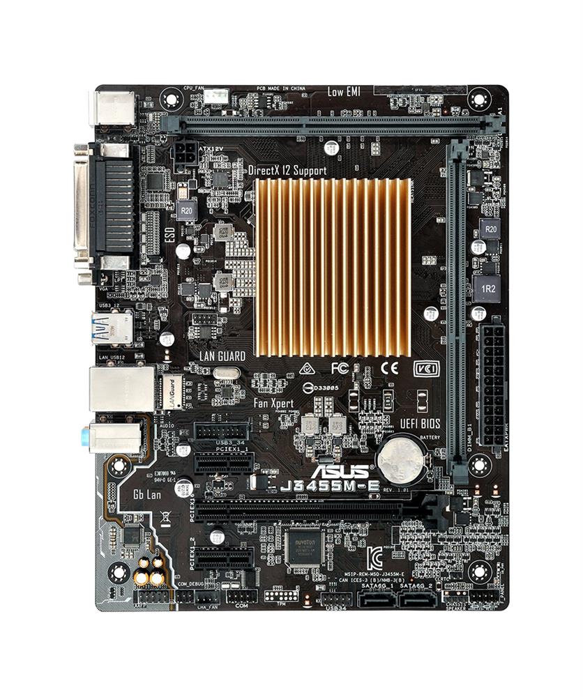 J3455M-E ASUS Socket On Board System On Chipset Intel Celeron Quad-Core J3455 Processors Support DDR3 2x DIMM 2x SATA 6.0Gb/s Micro-ATX Motherboard (Refurbished)