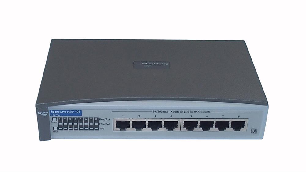 J4097C#ACC HP ProCurve Switch 408 8-Ports 10Base-T RJ-45 100Base-T RJ-45X Fast Ethernet (Refurbished)