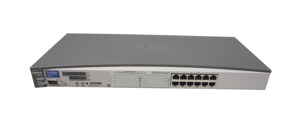 J4817-69001 HP ProCurve Switch 2312 Unmanaged 12-Ports RJ-45 Fast Ethernet 10/100Base-Tx with 2GB Transceiver Slots (Refurbished)