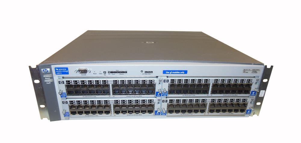 J4887-60005 HP ProCurve 4104GL 4-Ports DB-9 Ethernet Expansion Slots Managebale Layer3 Rack-mountable 3U Ethernet Switch (Refurbished)
