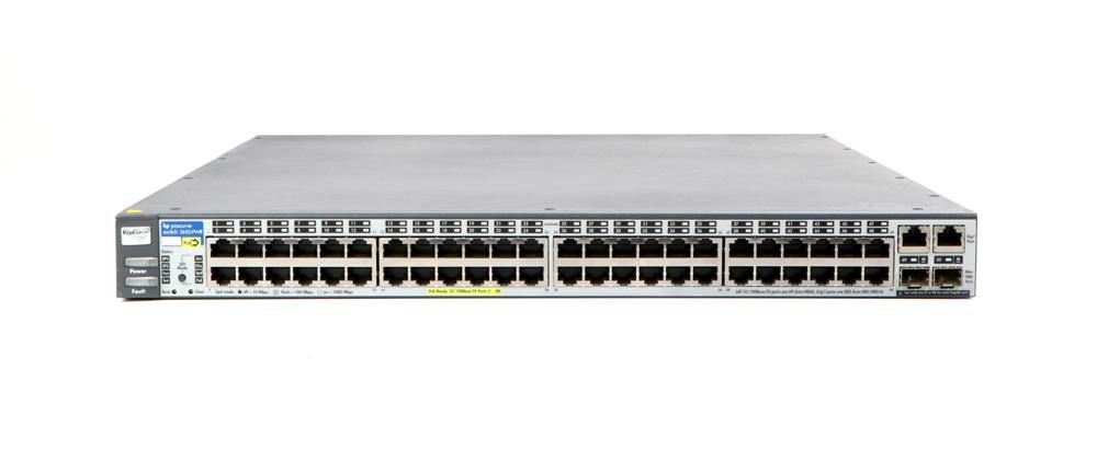 J8165A#ABA HP ProCurve 2650-PWR 48-Ports RJ-45 Fast Ethernet Edge Managed Switch with 2x Combo Gigabit/SFP Ports (Refurbished)