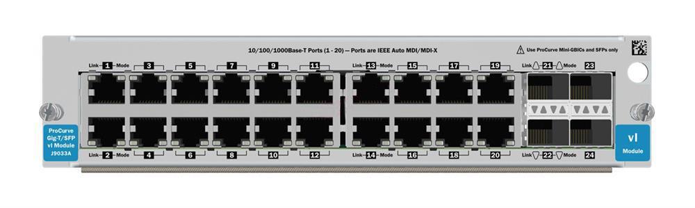 J9033AU HP ProCurve Switch VL 20-Ports 10/100Base-TX Ethernet Switch Module + 4 x SFP (Mini-GBIC) (Refurbished)