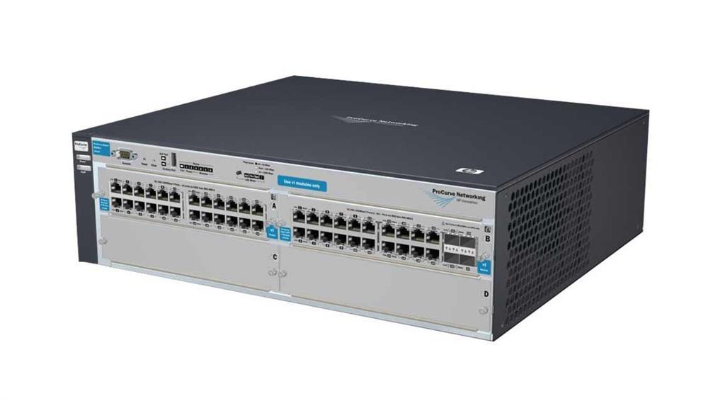 J9064AR HP ProCurve E4204vl-48GS 48-Ports Layer-3 Stackable Managed Gigabit Ethernet Switch with 4 x SFP (mini-GBIC) (Refurbished)