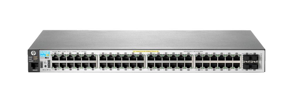 J9772A#ABB HP Procurve 2530-48G 48-Ports RJ-45 10/100/1000-T PoE+ Manageable Layer 2 Rack-mountable 1U with Gigabit Ethernet SFP Switch (Refurbished)