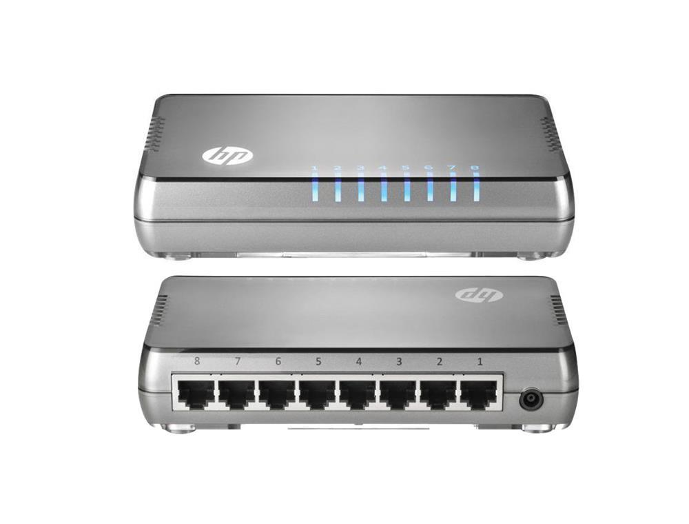 J9793-61001 HP 1405-8 v2 8-Ports 10/100Base-TX Autosensing Unmanaged Fast Ethernet Switch (Refurbished)