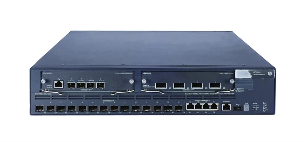 JC106A HP A5820-14XG-SFP+ Layer 3 Switch 4-Ports Manageable 4 x RJ-45 Stack Port 17 x Expansion Slots (Refurbished)
