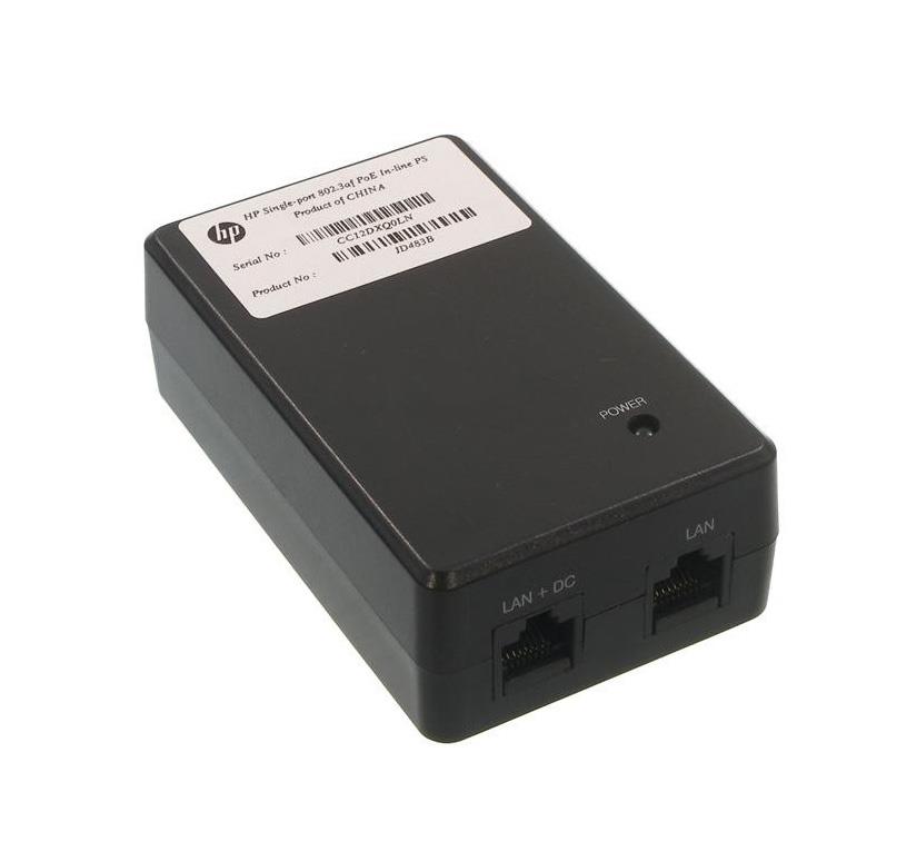 JD483B HP Single-Port 802.3AF Network Jack Power Over Ethernet (PoE) Midspan Solution