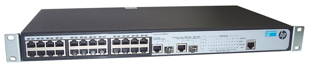 JD992A HP V1905-24-PoE Ethernet Switch 26 Port 2 Slot 24-Ports 10/100Base-TX 2 10/100/1000Base-T 2x SFP (mini-GBIC) (Refurbished)