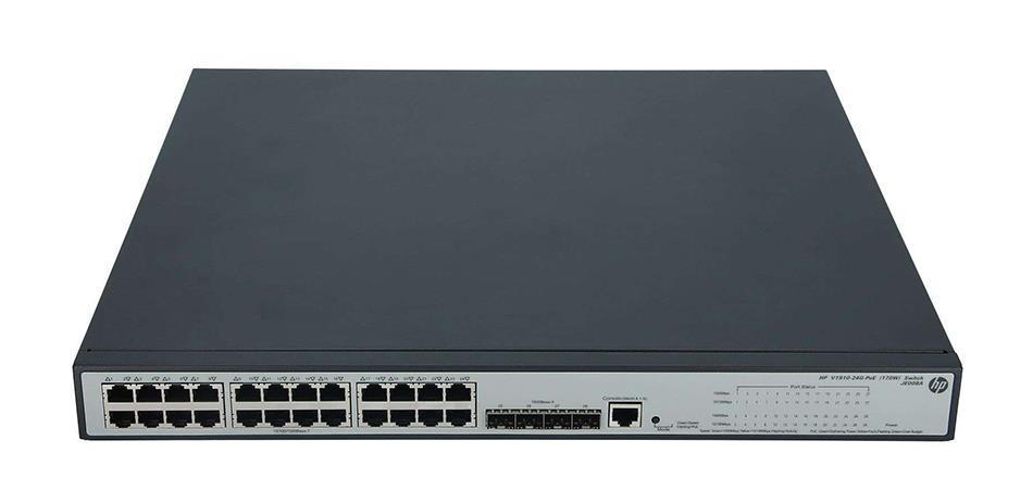 JE008A HP V1910-24G-PoE (170-Watts) 24-Ports Managed Gigabit Ethernet Switch with 4 x SFP (empty) 1u Rack-Mountable (Refurbished)
