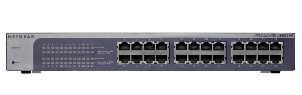JFS524E-100PES NetGear ProSafe Plus 24-Ports 10/100Mbps RJ45 Fast Ethernet Rackmount Switch (Refurbished)