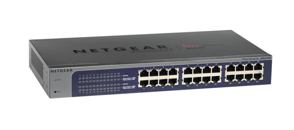 JFS524E NetGear ProSafe Plus 24-Ports 10/100Mbps RJ45 Fast Ethernet Rackmount Switch (Refurbished)