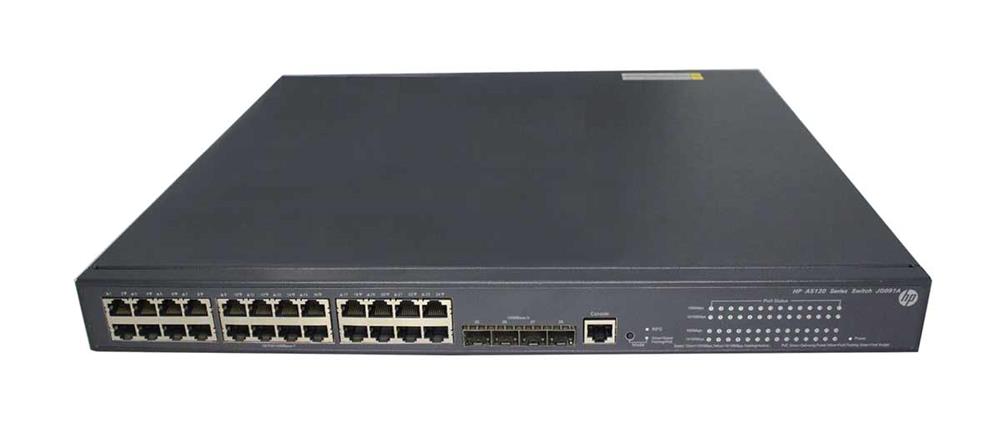 JG091A HP 24-Ports 5120-24G-PoE+ SI 24-Ports 10/100/1000MBPS RJ-45 PoE Manageable Layer4 Rack-mountable Ethernet Switch with 4x Gigabit SFP Ports (Refurbished)