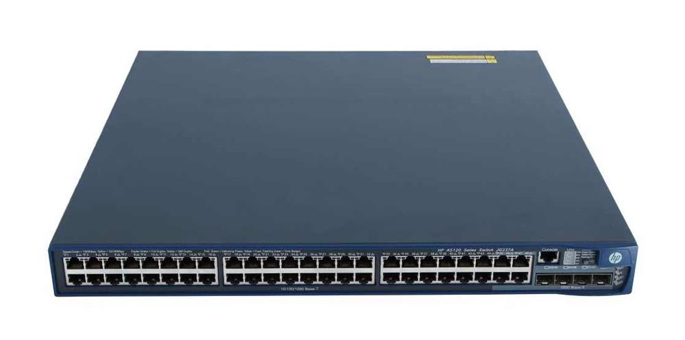 JG237A#ABB HP Switch / HP 5120-48G-Poe 48-Ports 10BASE-T/100BASE-TX/1000BASE-T RJ-45 PoE+ Manageable Layer4 Rack-mountable Switch with 4x SFP (MINI-GBIC) Ports and 2x Expansion Slots (Refurbished)