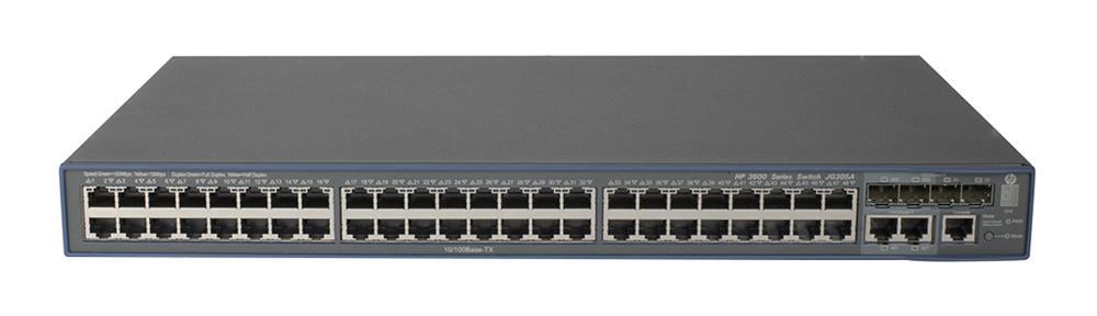 JG305-61001 HP 48-Ports 10/100Mbps RJ-45 Manageable Rack-mountable Ethernet Switch with 4x SFP Ports and 2x 1000Mbps RJ-45 Ports (Refurbished)
