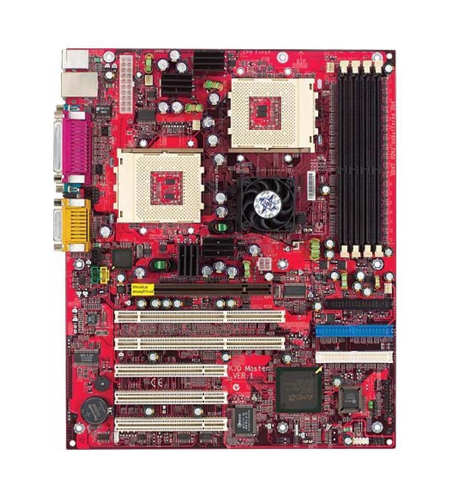 K7DMASTER MSI K7D Master Socket A AMD 760 MPX Chipset AMD Athlon XP/ Athlon/ Duron Processors Support DDR 4x DIMM 2x ATA-100 ATX Motherboard (Refurbished)