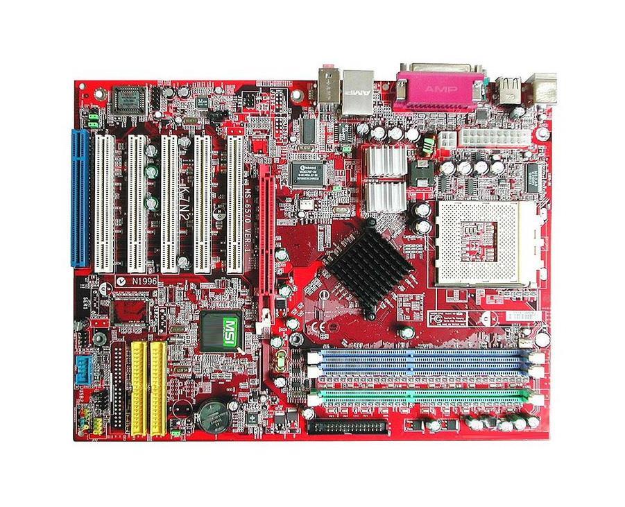 K7N2-L MSI MS-6570 Socket A Nvidia nForce2 SPP Chipset AMD Athlon XP/ Athlon/ AMD Duron Processors Support DDR 3x DIMM 2x ATA-133 ATX Motherboard (Refurbished)
