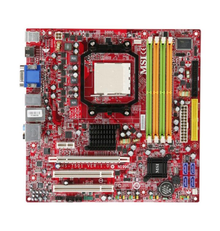 K9A2GM-FD MSI Socket AM2+ AMD 780G + SB700 Chipset AMD Phenom X4/ Phenom X3/ AMD Athlon 64 FX/ Athlon 64/ Athlon/ AMD Sempron Processors Support DDR2 4x DIMM 4x SATA 3.0Gb/s Micro-ATX Motherboard (Refurbished)