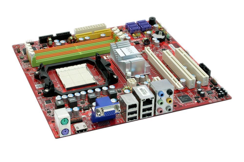 K9A2GM-FIH MSI Socket AM2+ AMD 780G + SB700 Chipset AMD Phenom X4/ Phenom X3/ AMD Athlon 64 X2/ Athlon 64/ AMD Sempron Processors Support DDR2 4x DIMM 4x SATA 3.0Gb/s Micro-ATX Motherboard (Refurbished)