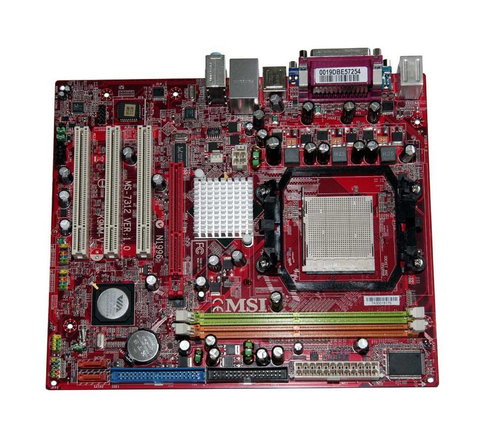 K9MM-V MSI Socket AM2 VIA K8M800 + VT8237R Plus Chipset AMD Athlon 64 X2/ Athlon 64 FX/ Athlon 64/ AMD Sempron Processors Support DDR2 2x DIMM 2x SATA 1.50Gb/s Micro-ATX Motherboard (Refurbished)