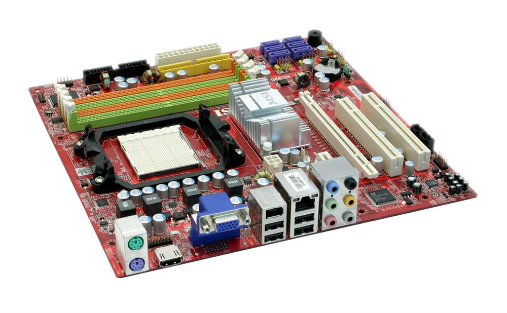 K9N2GM-FIH MSI Socket AM2+ Nvidia GeForce 8200 Chipset AMD Phenom II X4/ Phenom II X3/ Phenom II X2/ Phenom X4/ Phenom X3/ AMD Athlon II X4/ Athlon II X3/ Athlon X2/ Athlon/ AMD Sempron Processors Support DDR2 4x DIMM 6x SATA 3.0Gb/s Micro-ATX Motherboard (Refurbished)