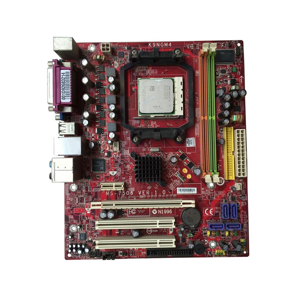 K9NGM4 MSI Socket AM2 Nvidia MCP68S Chipset AMD Athlon 64 X2 Processors Support DDR2 2x DIMM 4x SATA2 3.0Gb/s Micro-ATX Motherboard (Refurbished)