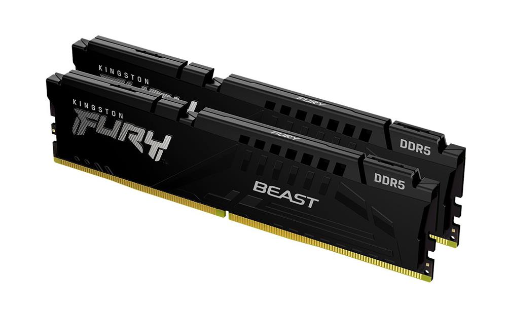 KF552BBK64 Kingston FURY Beast Black 64GB Kit (2 X 32GB) PC5-41600 DDR5-5200MHz non-ECC Unbuffered CL40 288-Pin DIMM 1.1V Memory