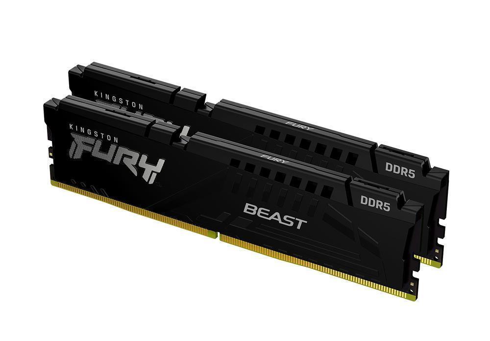 KF552C40BBK2-64 Kingston FURY Beast Black 64GB Kit (2 X 32GB) PC5-41600 DDR5-5200MHz non-ECC Unbuffered CL40 288-Pin DIMM 1.1V Memory Module