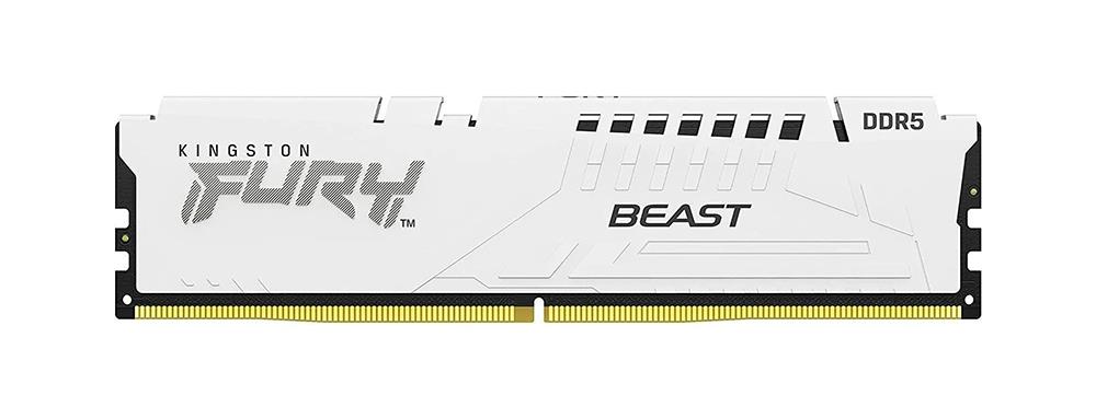KF552C40BW-32 Kingston FURY Beast White 32GB PC5-41600 DDR5-5200MHz Non-ECC Unbuffered CL40 288-Pin DIMM 1.25V Dual Rank Memory Module