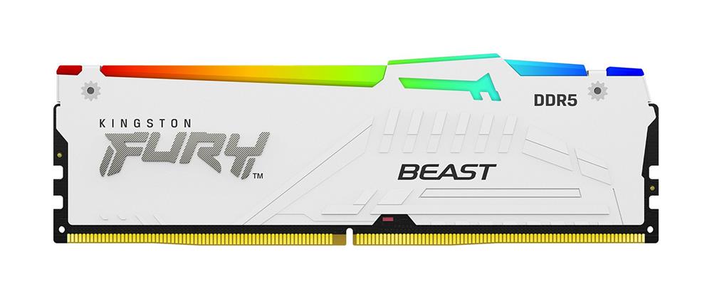 KF552C40BWA-16 Kingston FURY Beast White RGB 16GB PC5-41600 DDR5-5200MHz Non-ECC Unbuffered CL40 288-Pin DIMM 1.25V Single Rank Memory Module