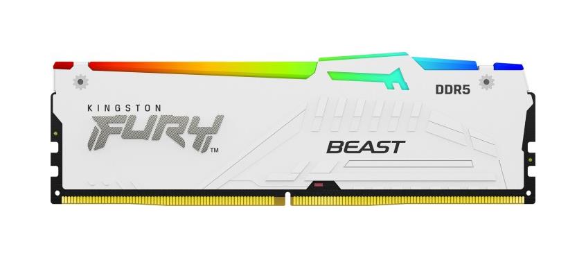 KF552C40BWA-32 Kingston FURY Beast White 32GB PC5-41600 DDR5-5200MHz Non-ECC Unbuffered CL40 288-Pin DIMM 1.25V Dual Rank Memory Module