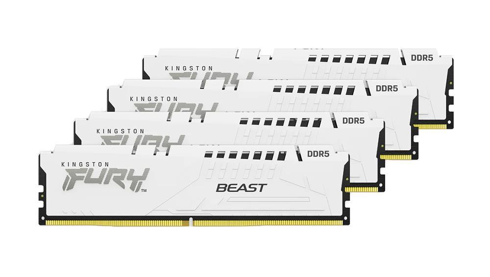 KF552C40BWK4-64 Kingston FURY Beast 64GB Kit (4 X 16GB) PC5-41600 DDR5-5200MHz Non-ECC Unbuffered CL40 288-Pin DIMM 1.1V Single Rank Memory