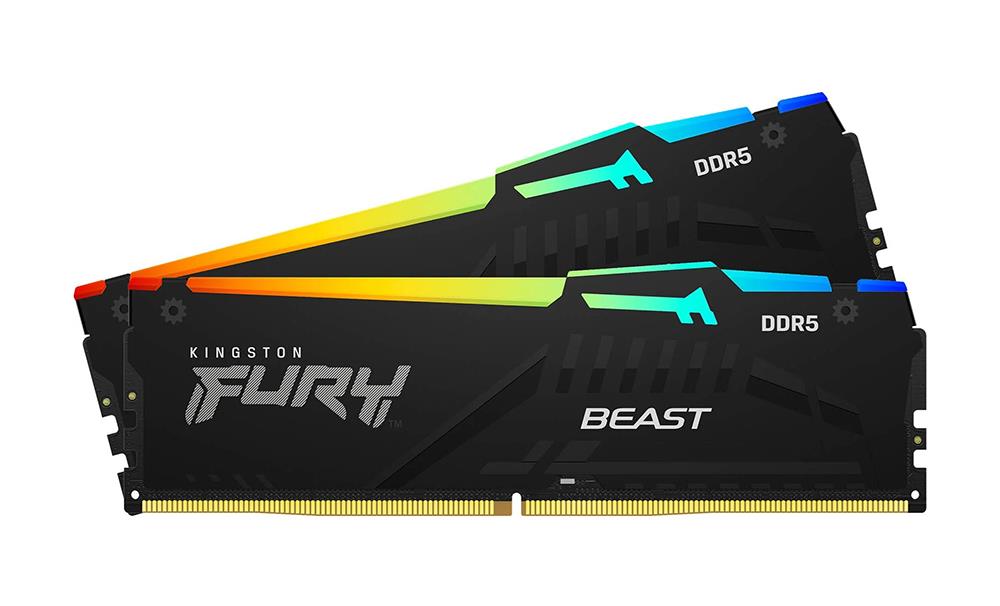 KF556C36BWEAK2-32 Kingston FURY Beast White 32GB Kit (2 X 16GB) PC5-44800 DDR5-5600MHz Non-ECC Unbuffered CL36 288-Pin DIMM 1.25V Single Rank Memory
