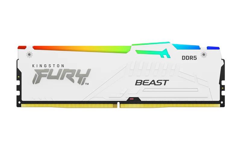 KF556C40BWA-16 Kingston FURY Beast White 16GB PC5-44800 DDR5-5600MHz Non-ECC Unbuffered CL40 288-Pin DIMM 1.25V Single Rank Memory Module