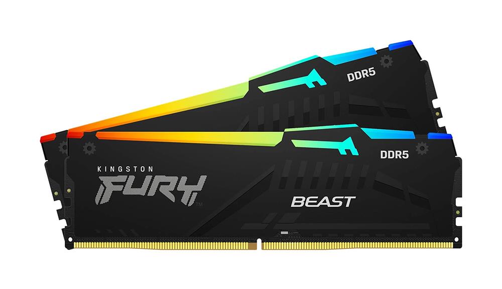 KF556C40BWAK2-32 Kingston FURY Beast White 32GB Kit (2 X 16GB) PC5-44800 DDR5-5600MHz Non-ECC Unbuffered CL40 288-Pin DIMM 1.25V Single Rank Memory
