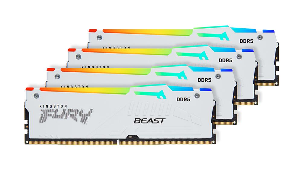 KF556C40BWAK4-64 Kingston FURY Beast 64GB Kit (4 X 16GB) PC5-48000 DDR5-6000MHz Non-ECC Unbuffered CL40 288-Pin DIMM 1.25V Single Rank Memory