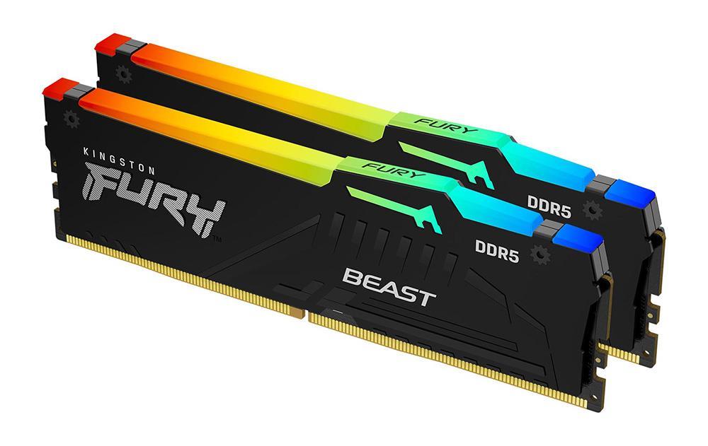 KF556EAK32 Kingston FURY Beast RGB 32GB Kit (2 X 16GB) PC5-44800 DDR5-5600MHz Non-ECC Unbuffered CL36 288-Pin DIMM 1.25V Memory