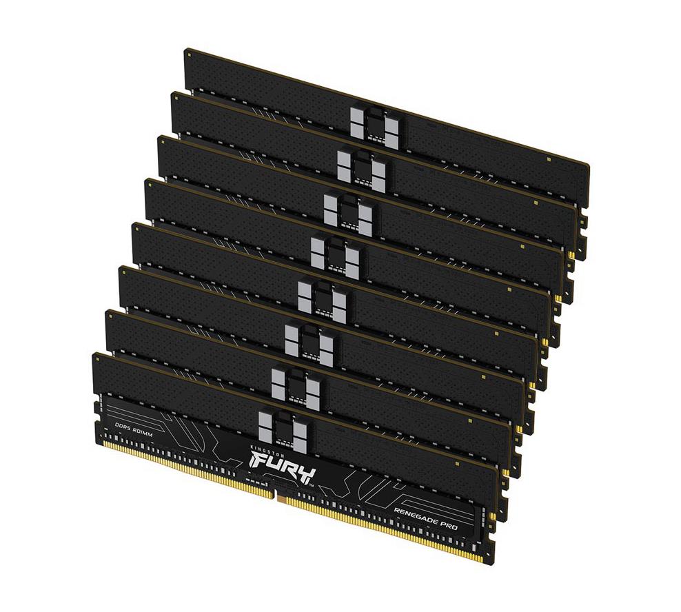 KF556R36RBK8-128 Kingston FURY Renegade Pro 128GB Kit (8 X 16GB) PC5-38400 DDR5-5600MHz ECC Registered CL36 288-Pin DIMM 1.1V Single Rank Memory