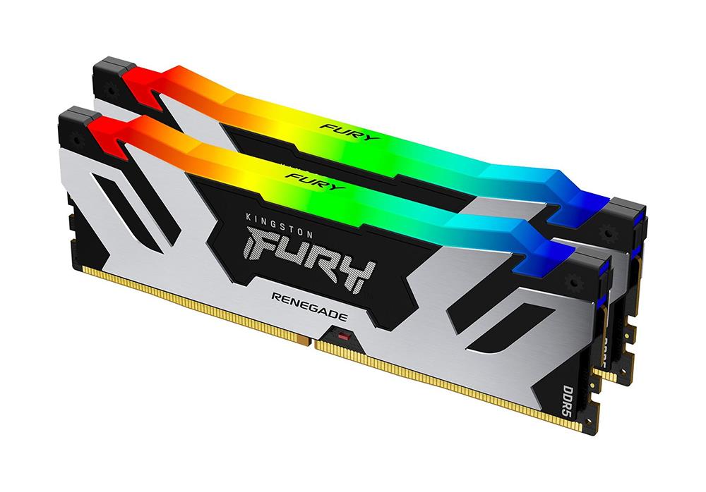 KF560C32RSAK2-64 Kingston FURY Renegade Silver 64GB Kit 2 X 32GB) PC5-48000 DDR5-6000MMHz Non-ECC CL32 288-Pin DIMM 1.35V Dual Rank Memory