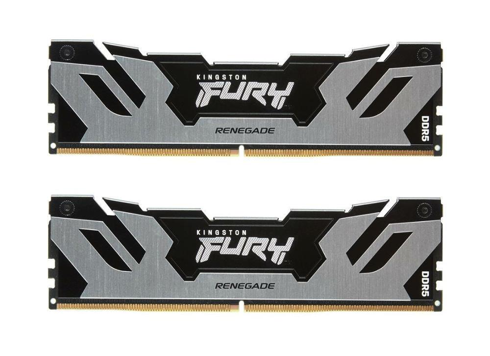 KF560C32RSK2-64 Kingston FURY Renegade Silver 64GB Kit (2 X 32GB) PC5-48000 DDR5-6000MHz Non-ECC Unbuffered CL32 288-Pin DIMM 1.35V Dual Rank Memory
