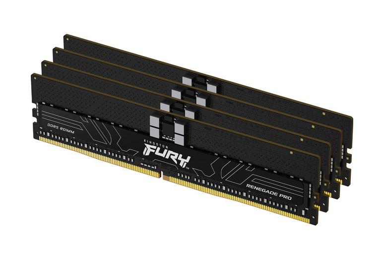 KF560R32RBK4-64 Kingston Fury Renegade Pro 64GB Kit (4 x 16GB) PC5-48000 DDR5-6000MHz ECC Registered CL32 288-Pin DIMM 1.35V Single Rank Memory