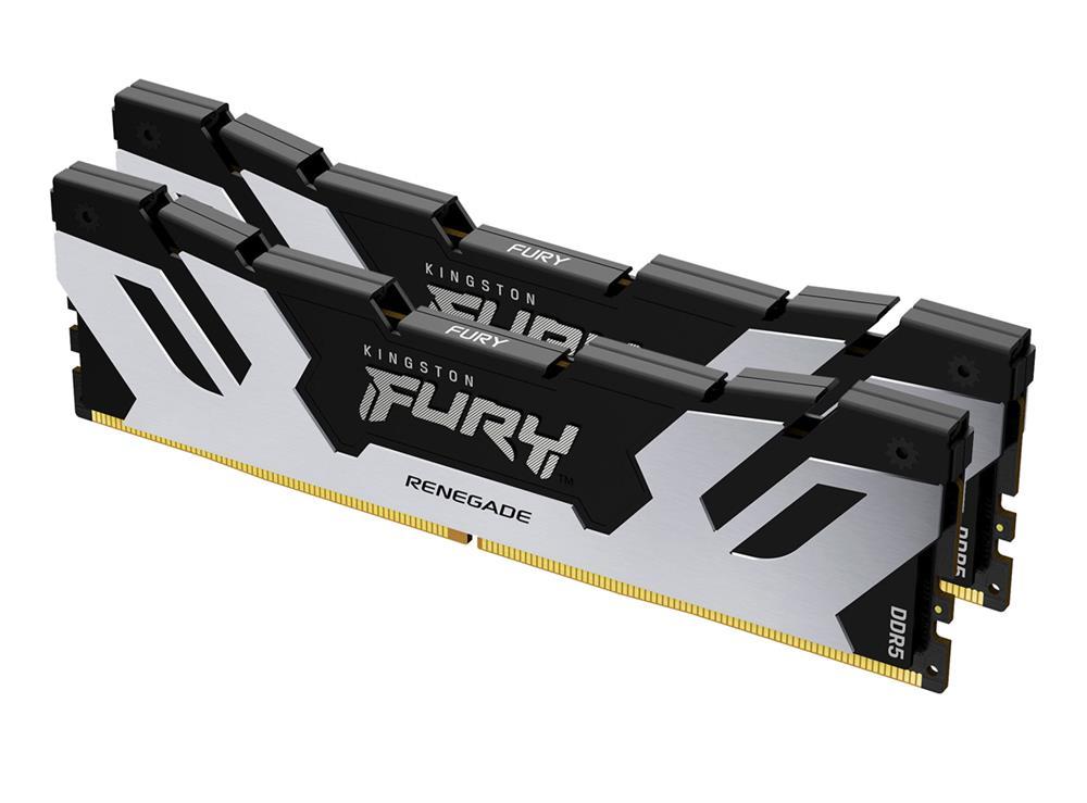 KF560RSK32 Kingston FURY Renegade Silver 16GB Kit (2 X 8GB) PC5-48000 DDR5-6000MHz Non-ECC Unbuffered CL32 (32-38-38 ) 288-Pin DIMM 1.35V Memory
